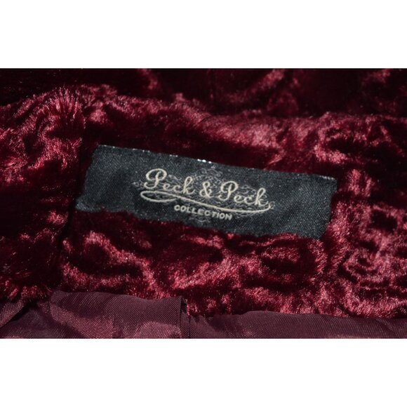 Vintage Peck & Peck Burgundy Wine Textured Velvet Blazer Jacket Women Size Large - Picture 4 of 6
